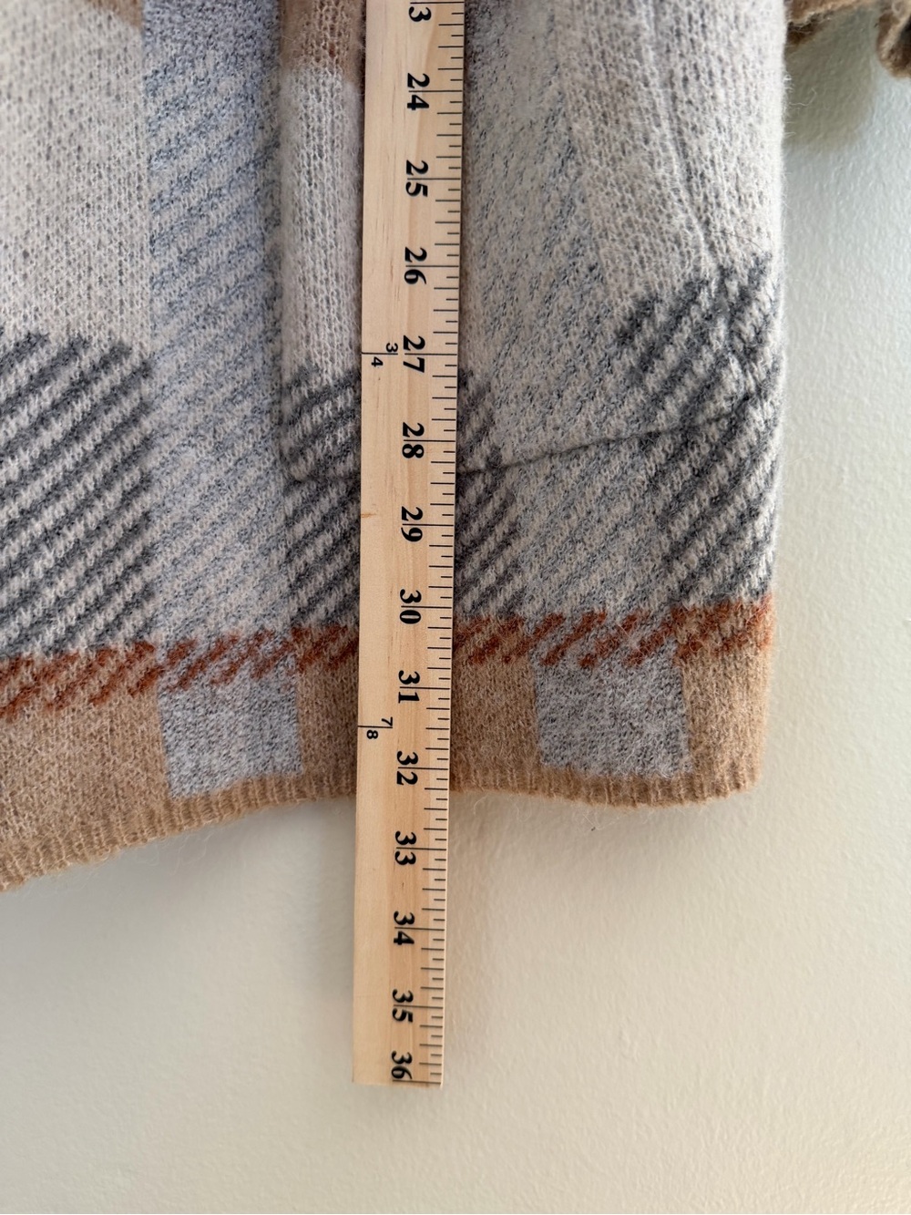 Joseph A Hooded Plaid Open-Front Cardigan Coatigan Grey Beige 1X - Picture 14 of 14